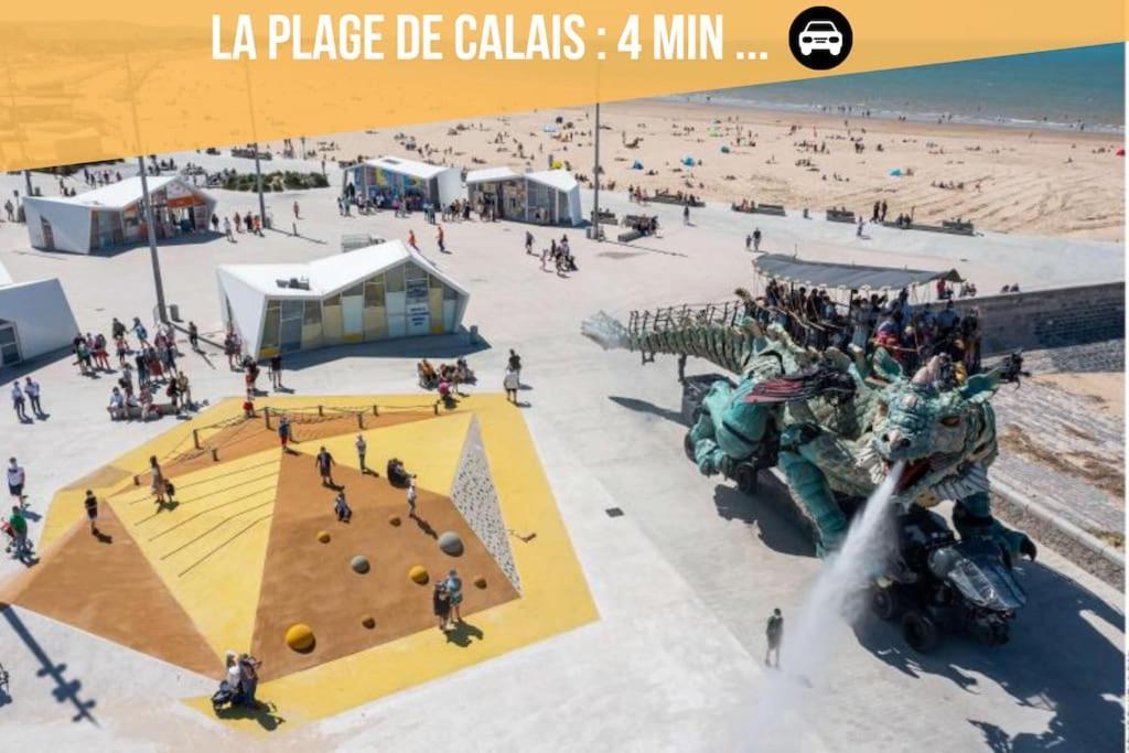 Le Clemenceau Appart-Calais Nord-Balcon-Plage المظهر الخارجي الصورة